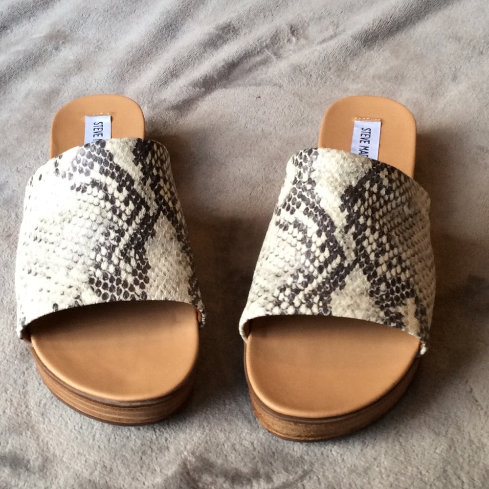 NIB Steve Madden Geneca Flatform Slide Sandals - Picture 2 of 4